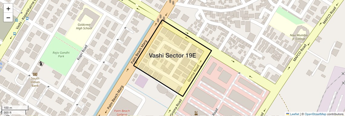 Location Map of Vashi Sector 19E, Navi Mumbai