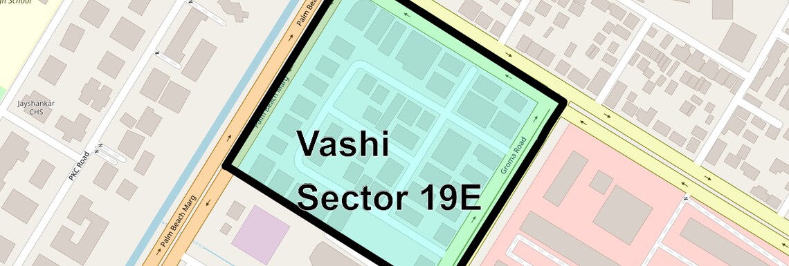Location Map of Vashi Sector 19E, Navi Mumbai