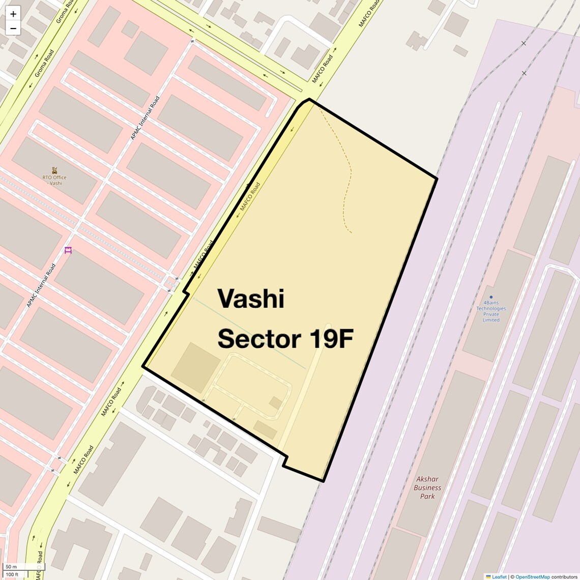 Location Map of Vashi Sector 19F, Navi Mumbai