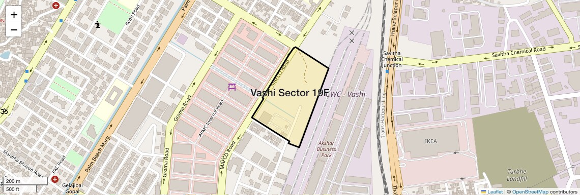 Location Map of Vashi Sector 19F, Navi Mumbai