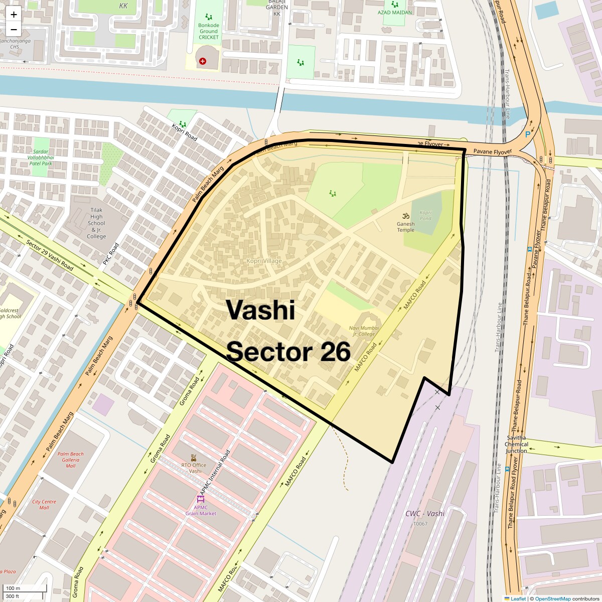 Location Map of Vashi Sector 26, Navi Mumbai