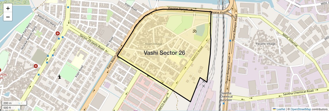 Location Map of Vashi Sector 26, Navi Mumbai