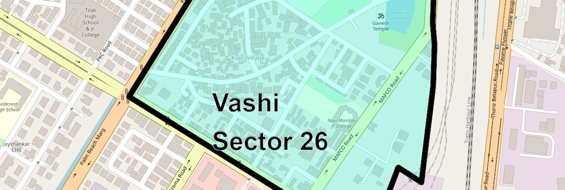 Location Map of Vashi Sector 26, Navi Mumbai