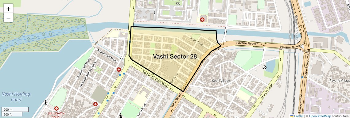 Location Map of Vashi Sector 28, Navi Mumbai