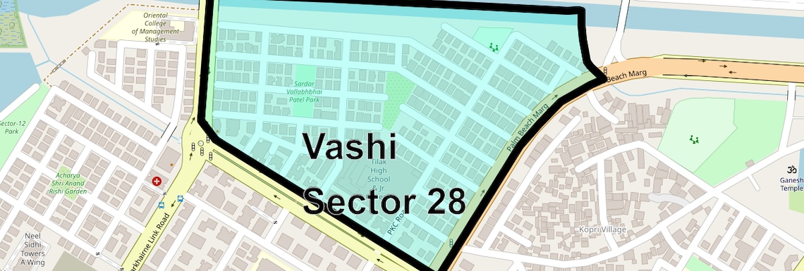 Location Map of Vashi Sector 28, Navi Mumbai