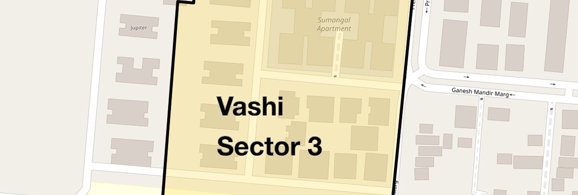 Location Map of Vashi Sector 3, Navi Mumbai