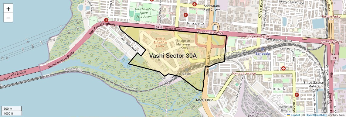 Location Map of Vashi Sector 30A, Navi Mumbai