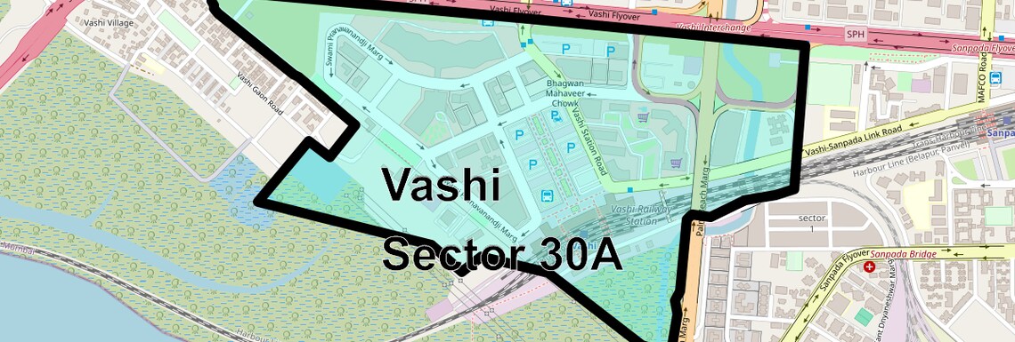Location Map of Vashi Sector 30A, Navi Mumbai