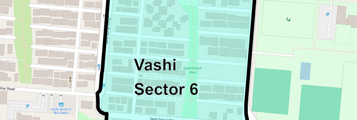 Location Map of Vashi Sector 6, Navi Mumbai