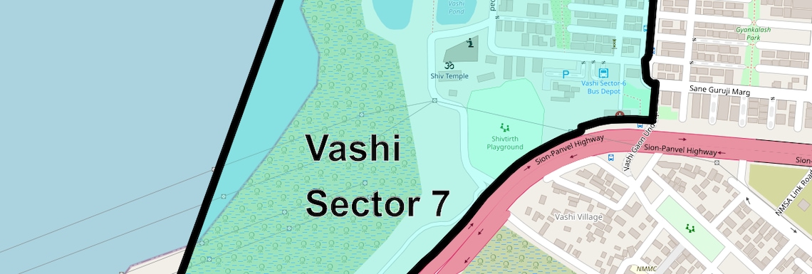 Location Map of Vashi Sector 7, Navi Mumbai