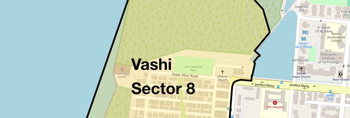 Location Map of Vashi Sector 8, Navi Mumbai