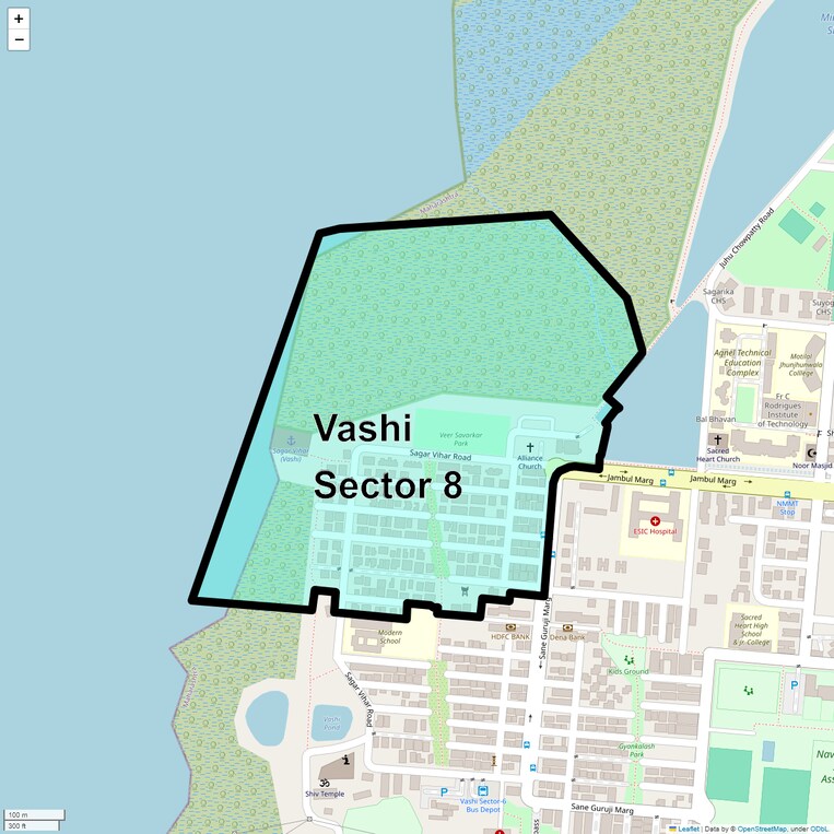 Location Map of Vashi Sector 8