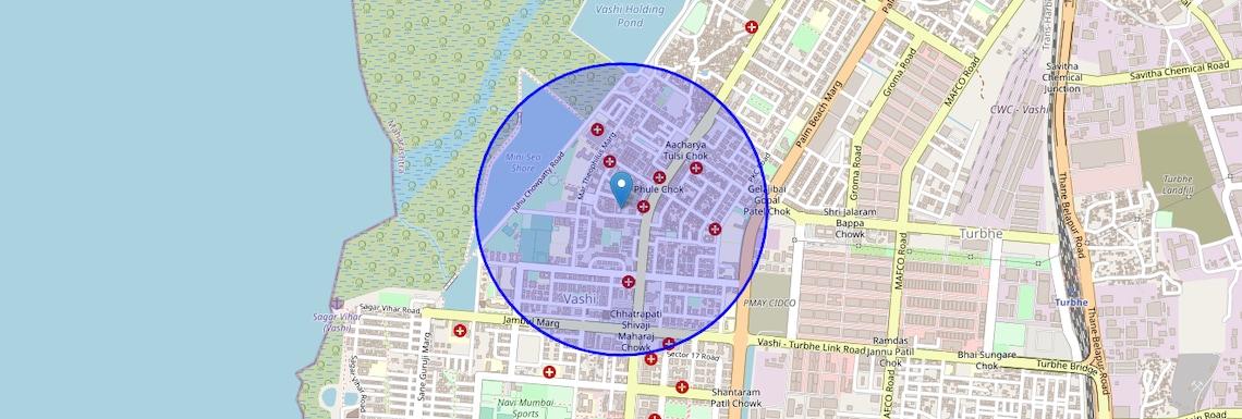 Location Map of Vashi Sector 9, Navi Mumbai