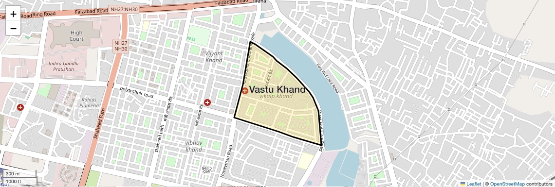 Location Map of Vastu Khand, Lucknow
