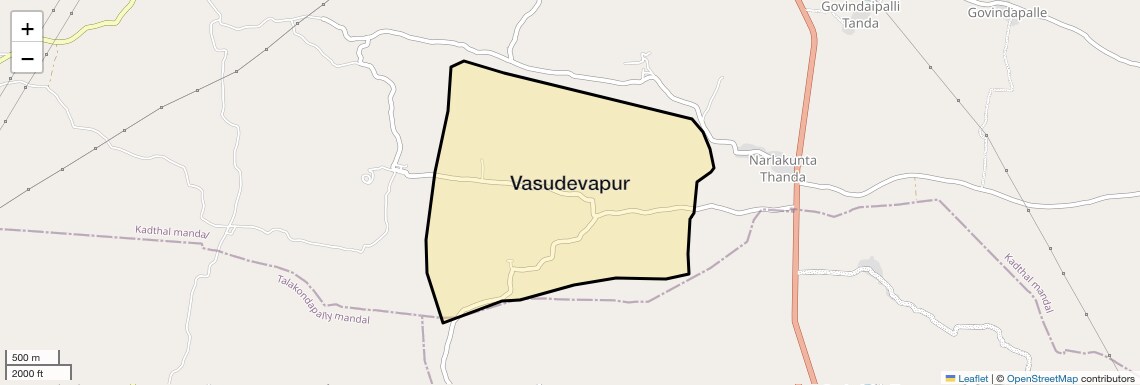 Location Map of Vasudevapur, Hyderabad