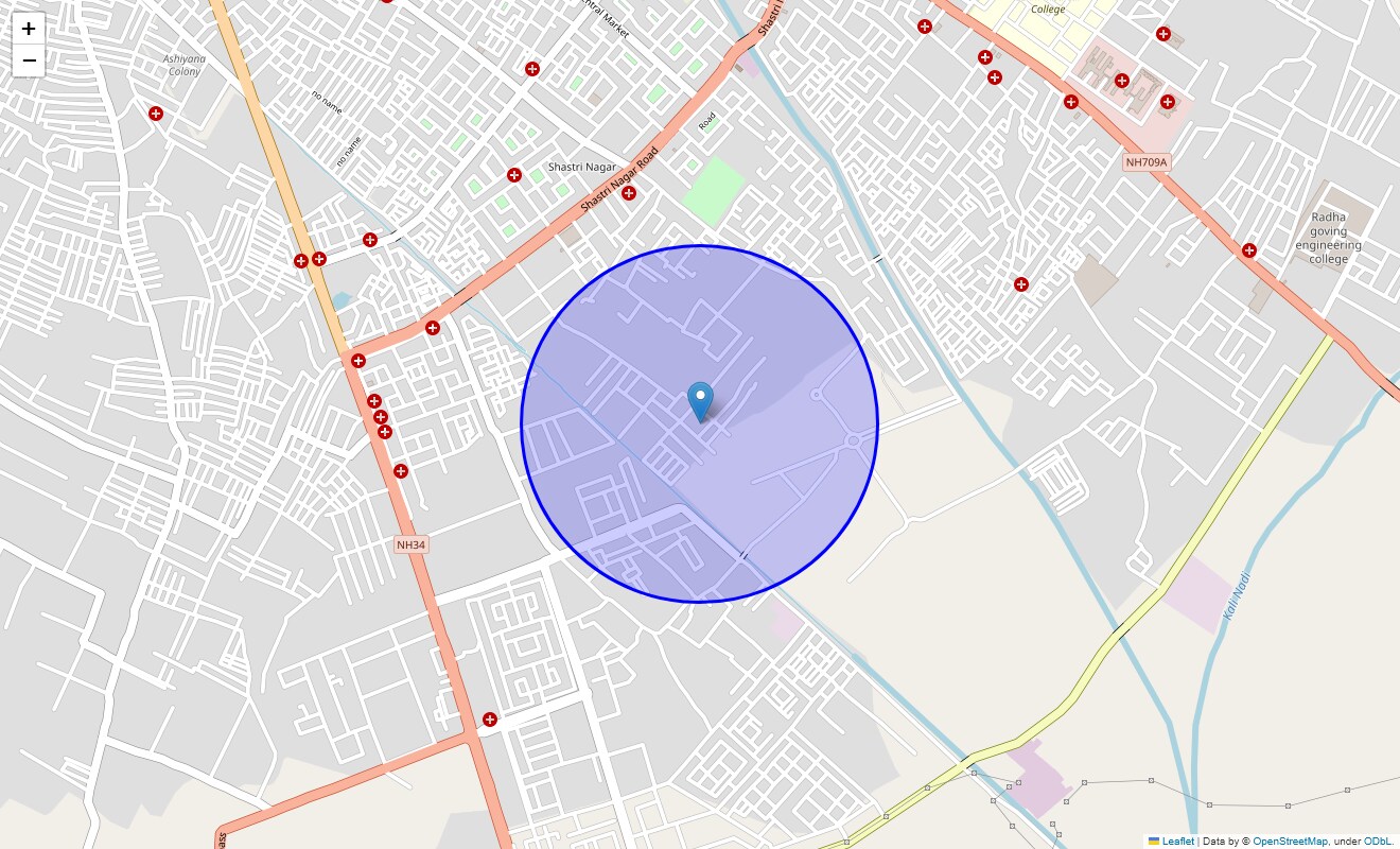 Location Map of Vasundhara Colony, Meerut
