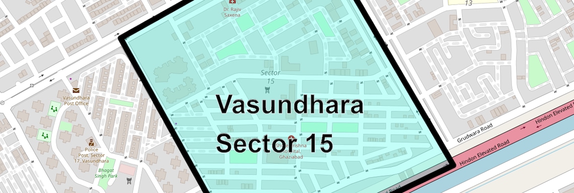 Location Map of Vasundhara Sector 15, Ghaziabad