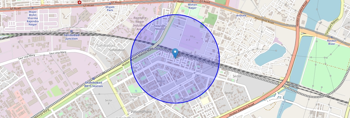 Location Map of Vasundhara Sector 2, Ghaziabad