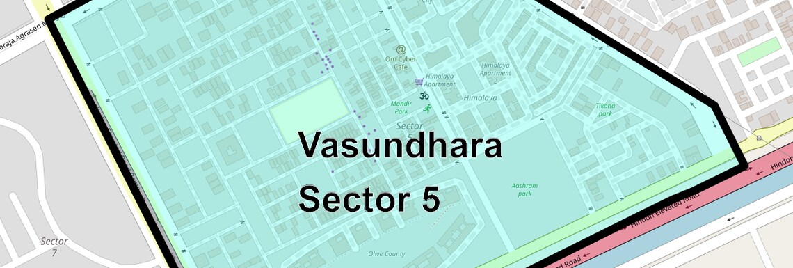 Location Map of Vasundhara Sector 5
, Ghaziabad