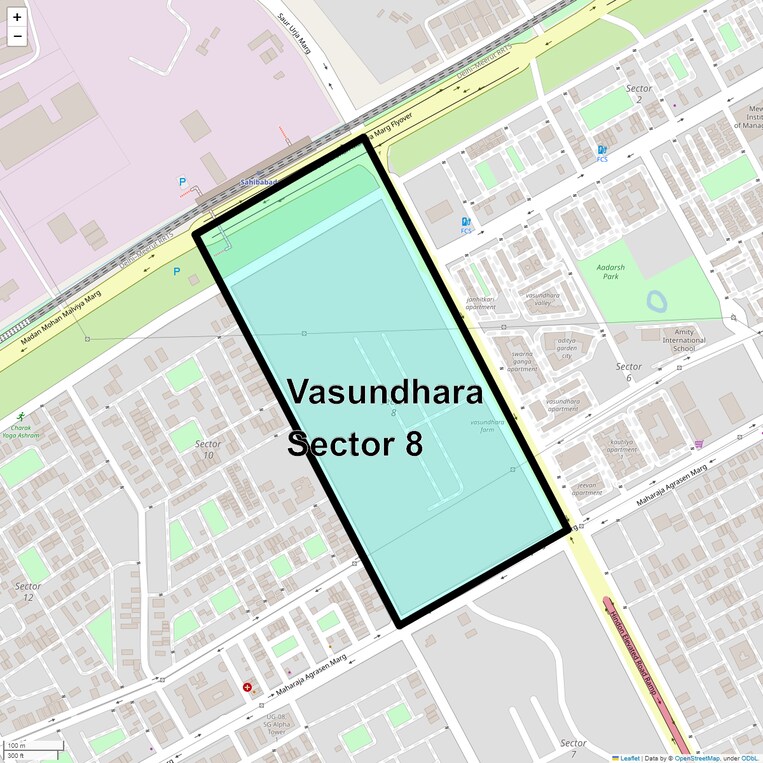 Location Map of Vasundhara Sector 8