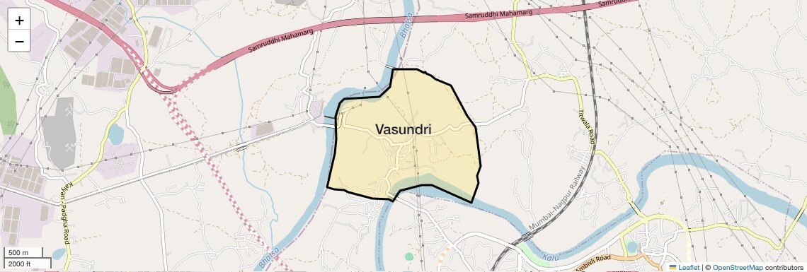 Location Map of Vasundri, Thane