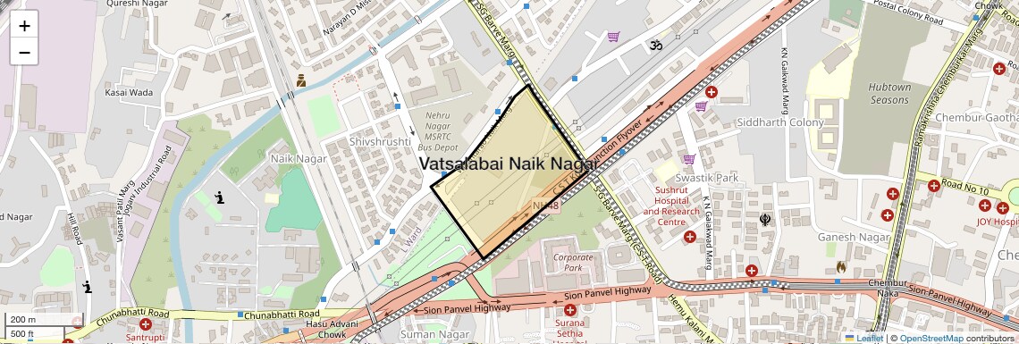 Location Map of Vatsalabai Naik Nagar, Mumbai