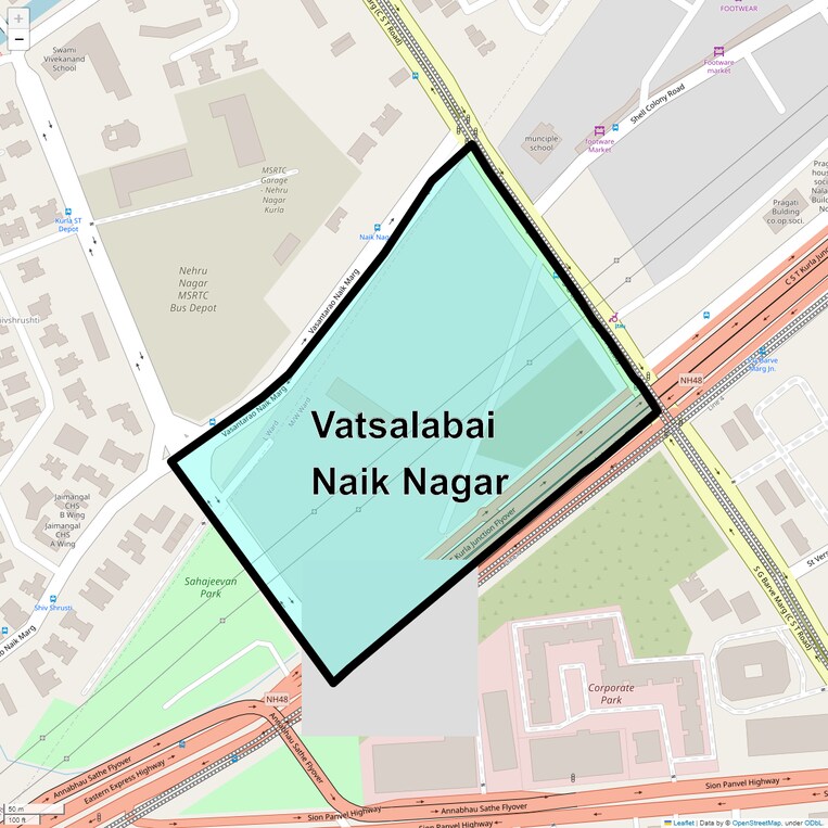 Location Map of Vatsalabai Naik Nagar