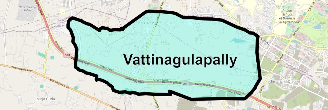 Location Map of Vattinagulapally, Hyderabad
