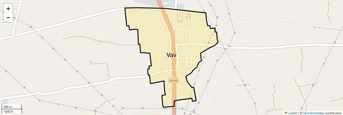 Location Map of Vav, Surat