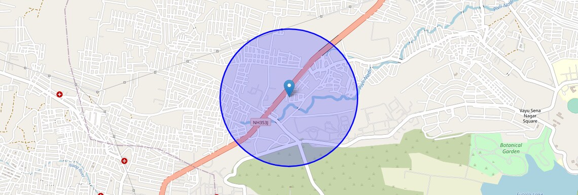 Location Map of Vayusena Nagar, Nagpur
