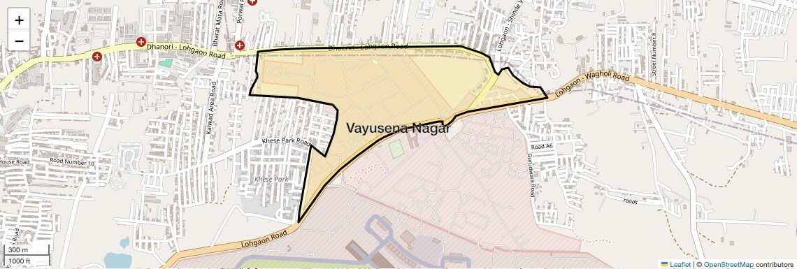 Location Map of Vayusena Nagar, Pune