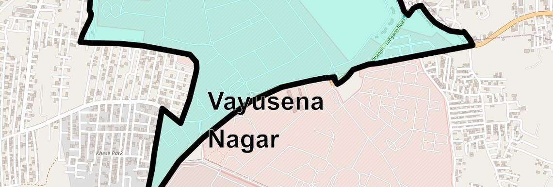Location Map of Vayusena Nagar, Pune