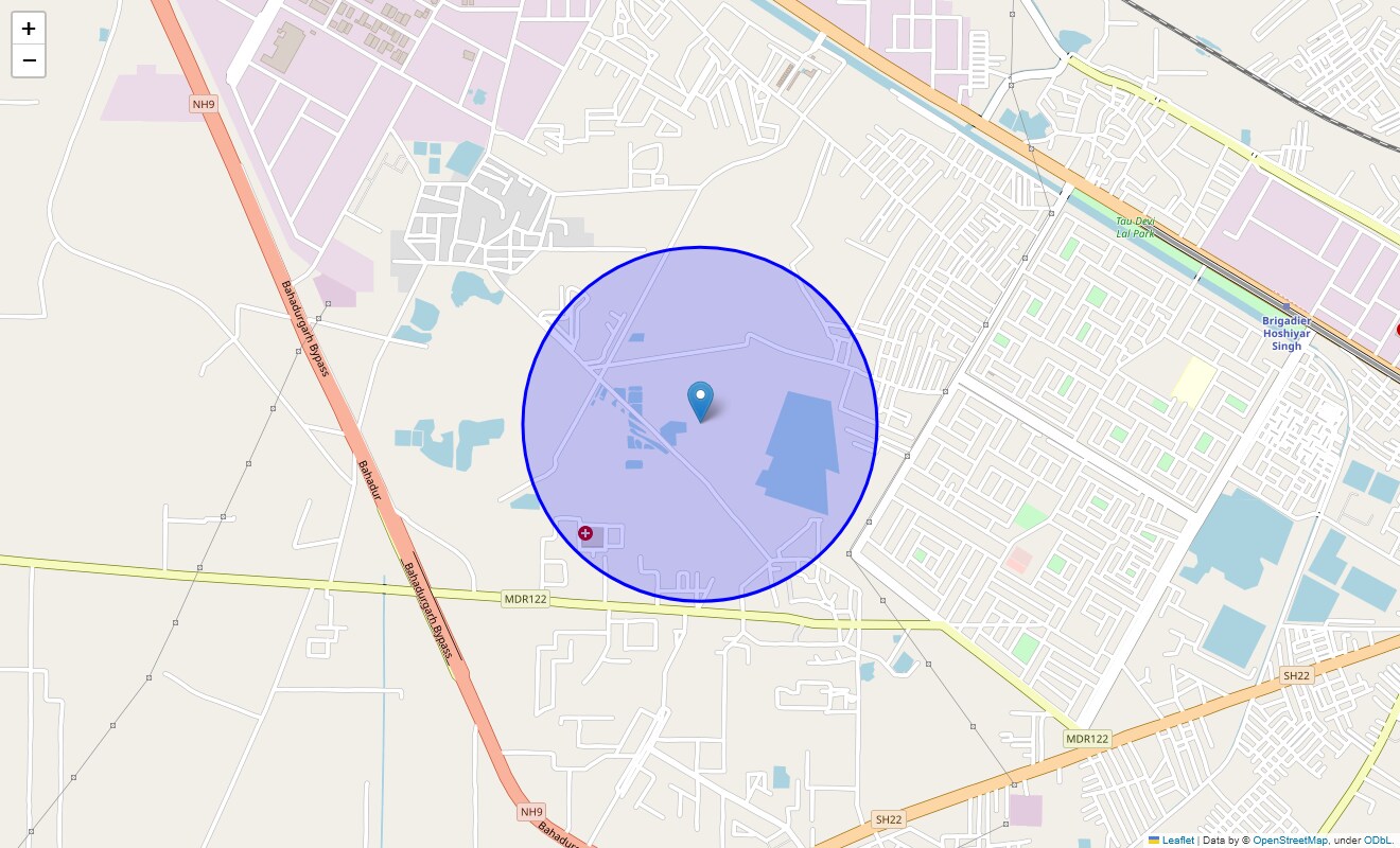 Location Map of Vedant Nagar, Bahadurgarh