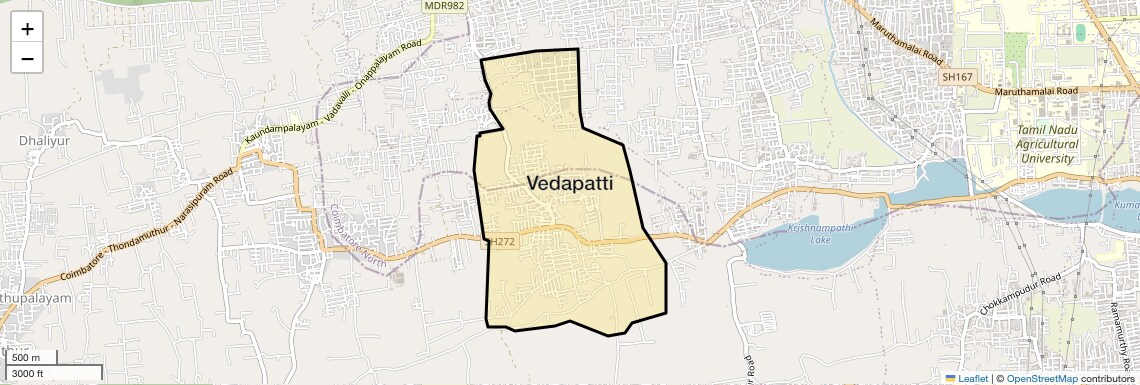 Location Map of Vedapatti, Coimbatore