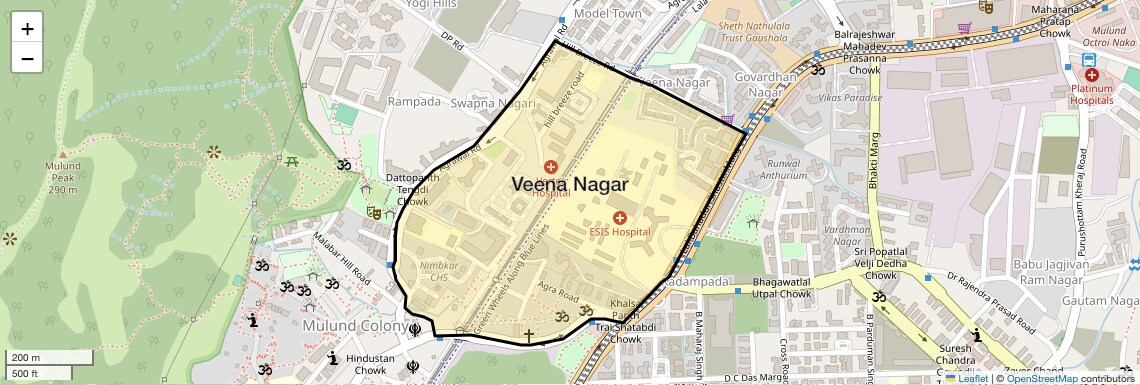 Location Map of Veena Nagar, Mumbai