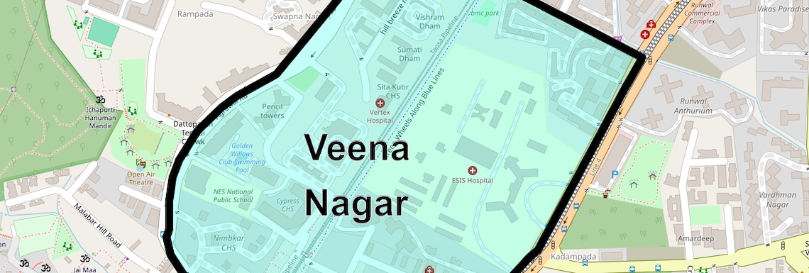 Location Map of Veena Nagar, Mumbai