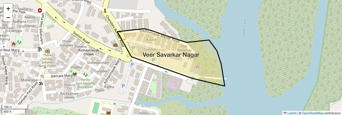 Location Map of Veer Savarkar Nagar, Thane