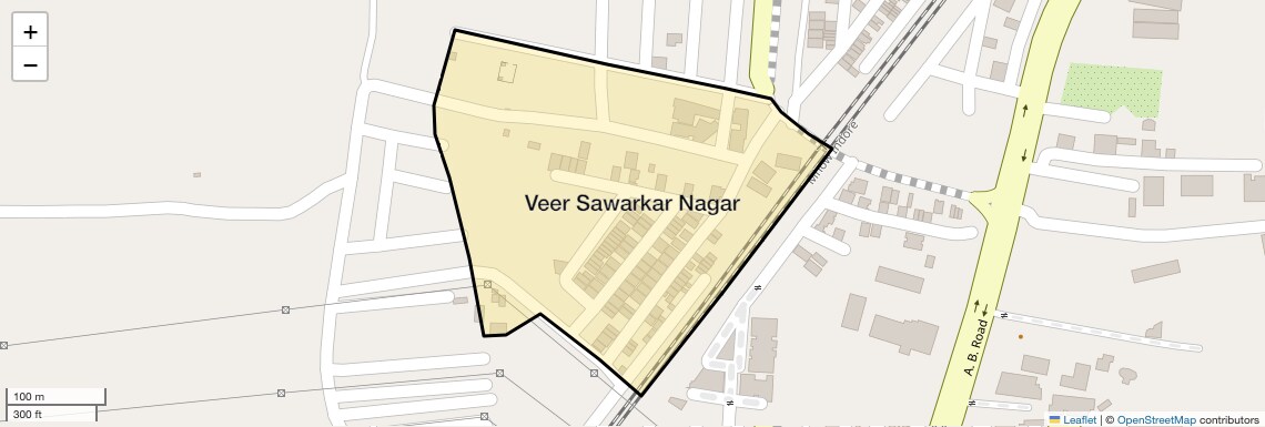 Location Map of Veer Sawarkar Nagar, Indore