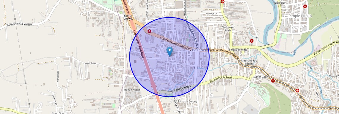 Location Map of Veerabhadra Nagar, Pune