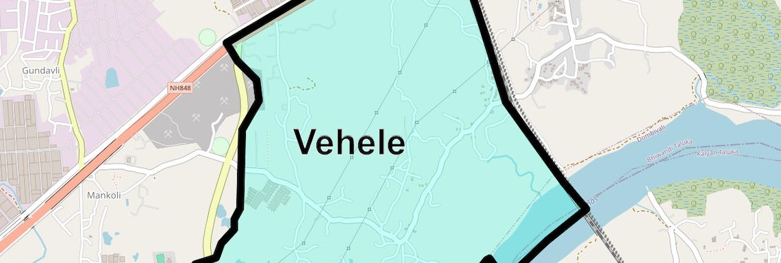 Location Map of Vehele, Thane