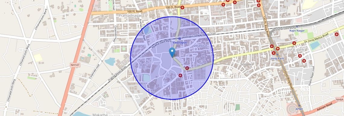 Location Map of Vejalpur, Ahmedabad