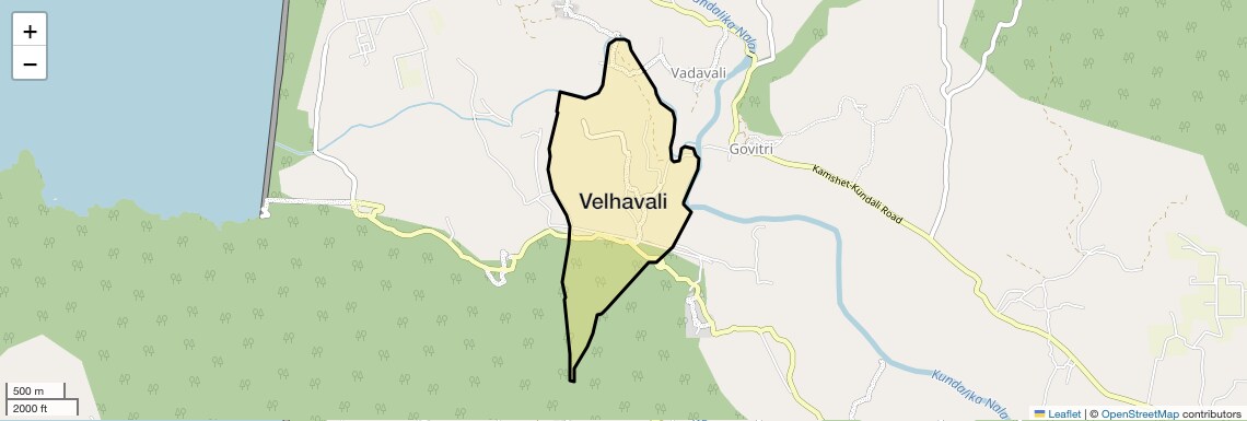 Location Map of Velhavali, Pune