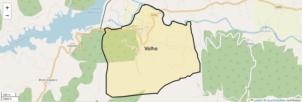 Location Map of Velhe, Pune