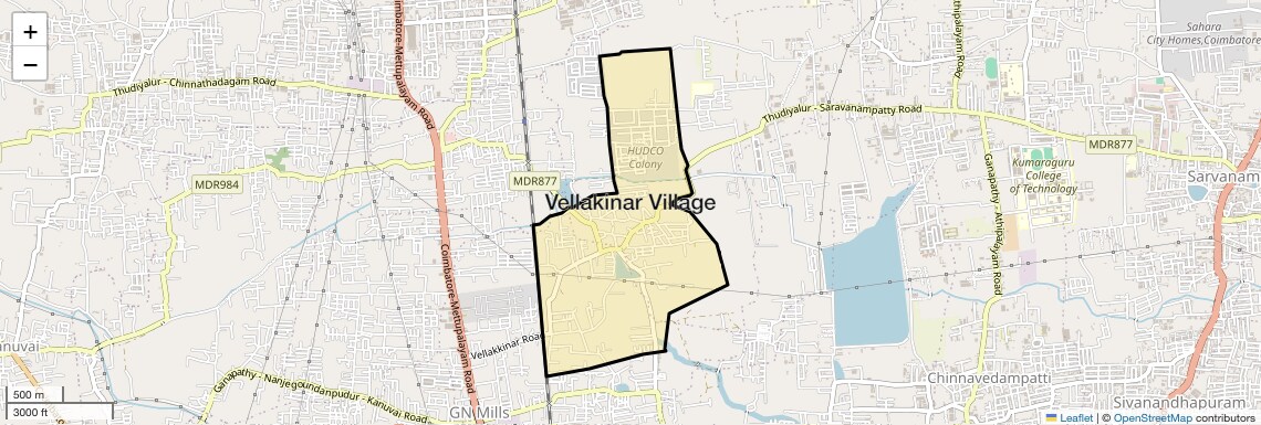 Location Map of Vellakinar Village, Coimbatore
