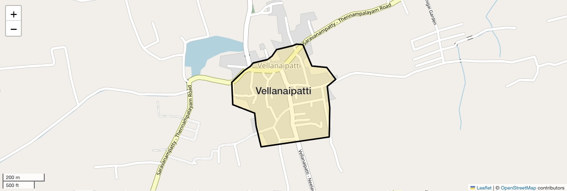 Location Map of Vellanaipatti, Coimbatore