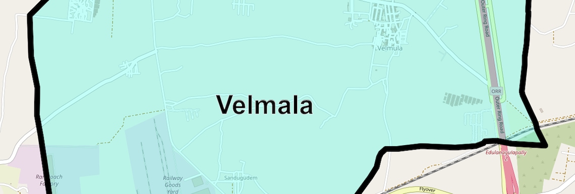 Location Map of Velmala, Hyderabad