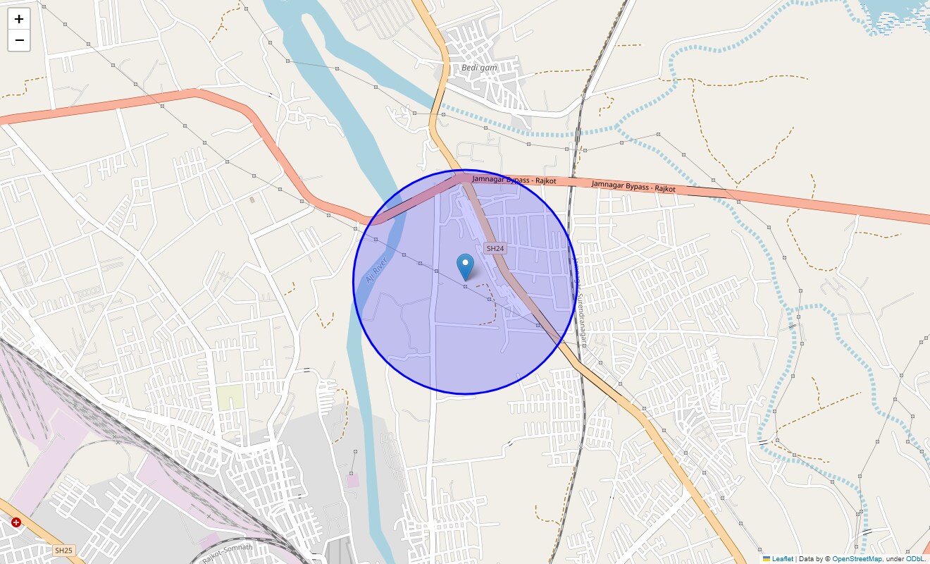 Location Map of Velnath Para, Rajkot