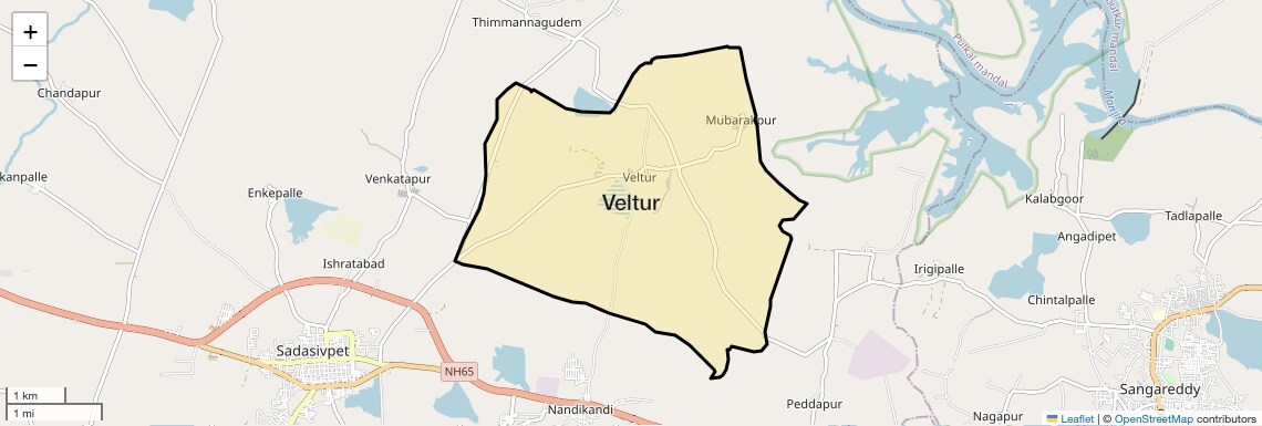 Location Map of Veltur, Sadashivpet