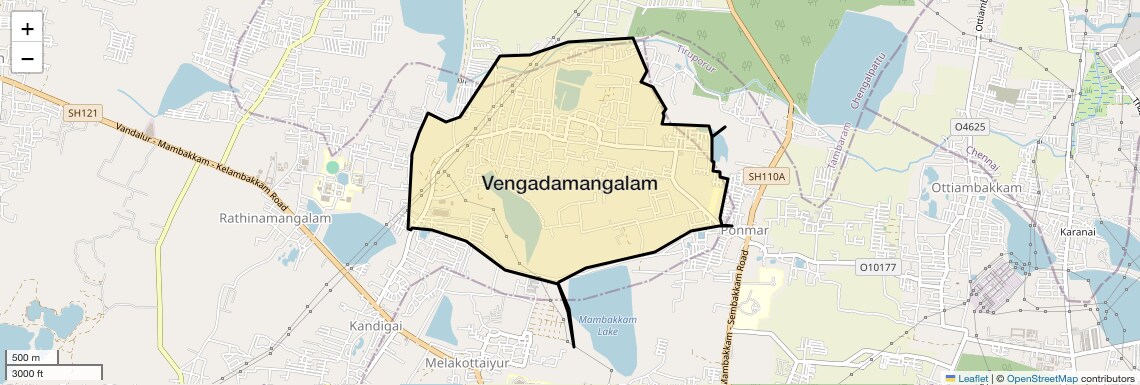 Location Map of Vengadamangalam, Chennai