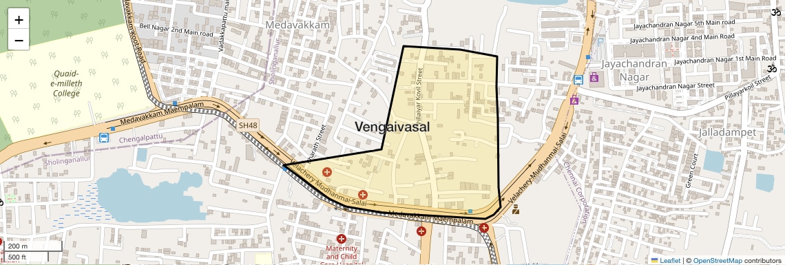 Location Map of Vengaivasal, Chennai